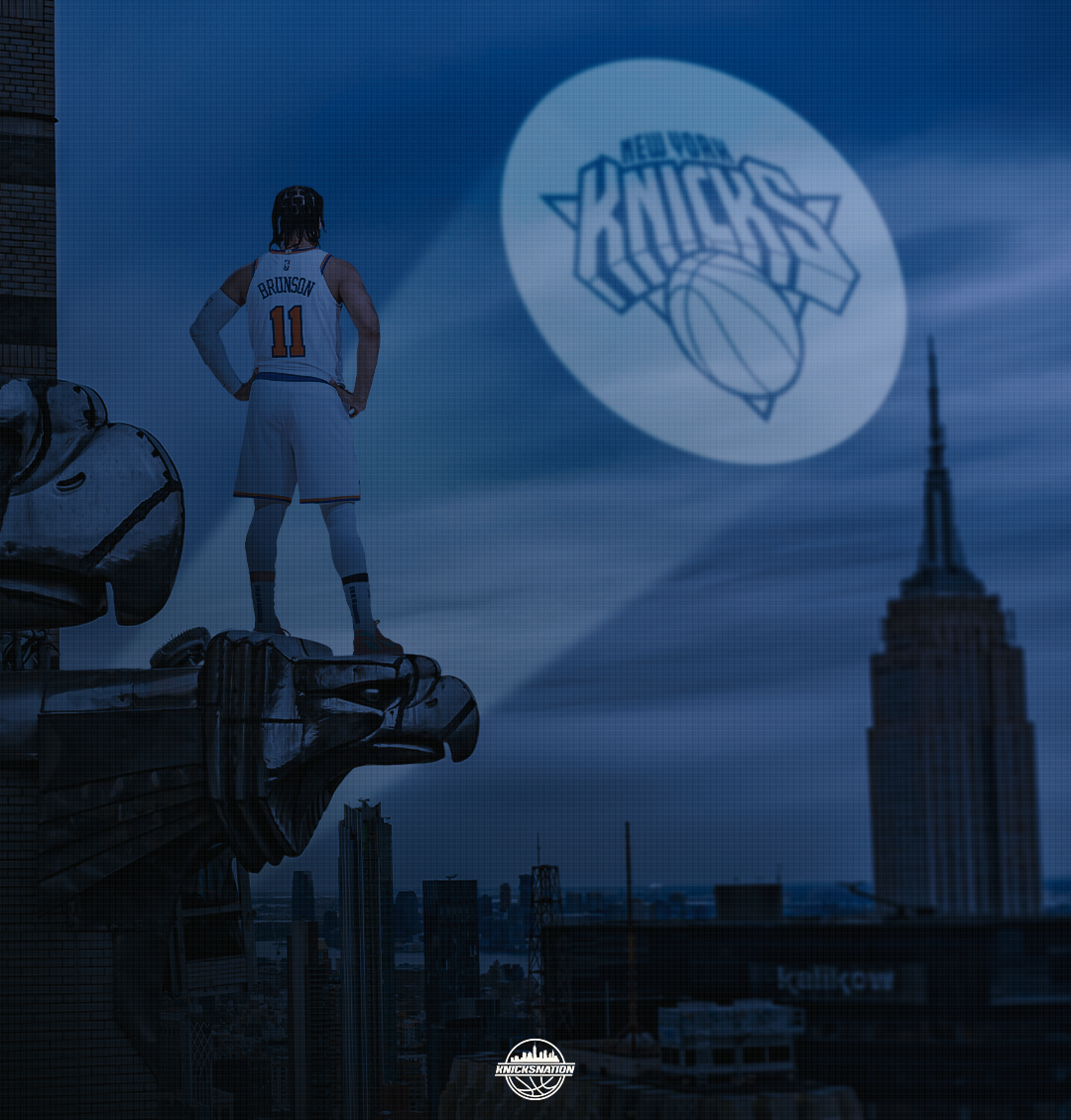 Jalen Brunson on top of NYC. Batman 